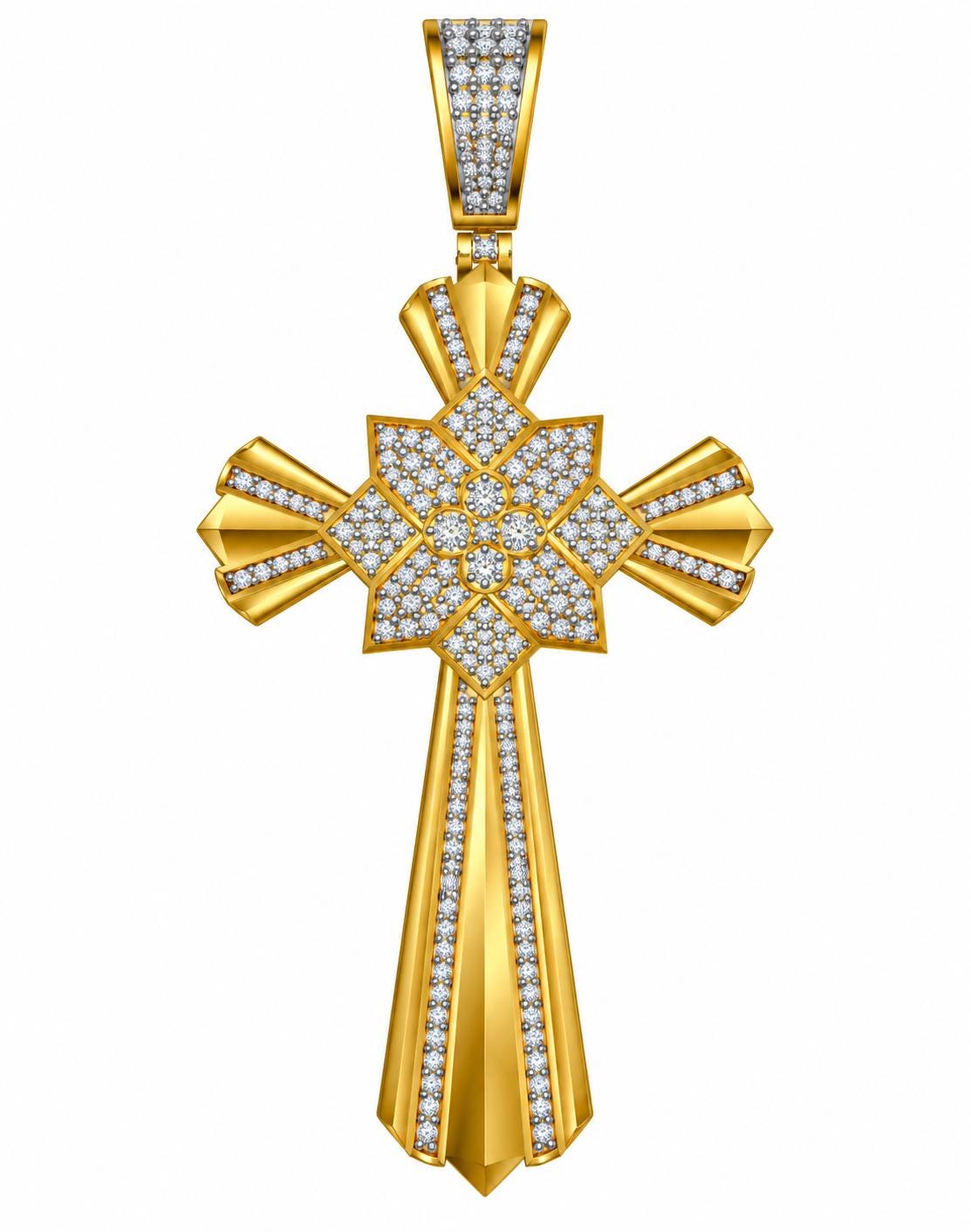 Flower Star Cross Pendant, view 2