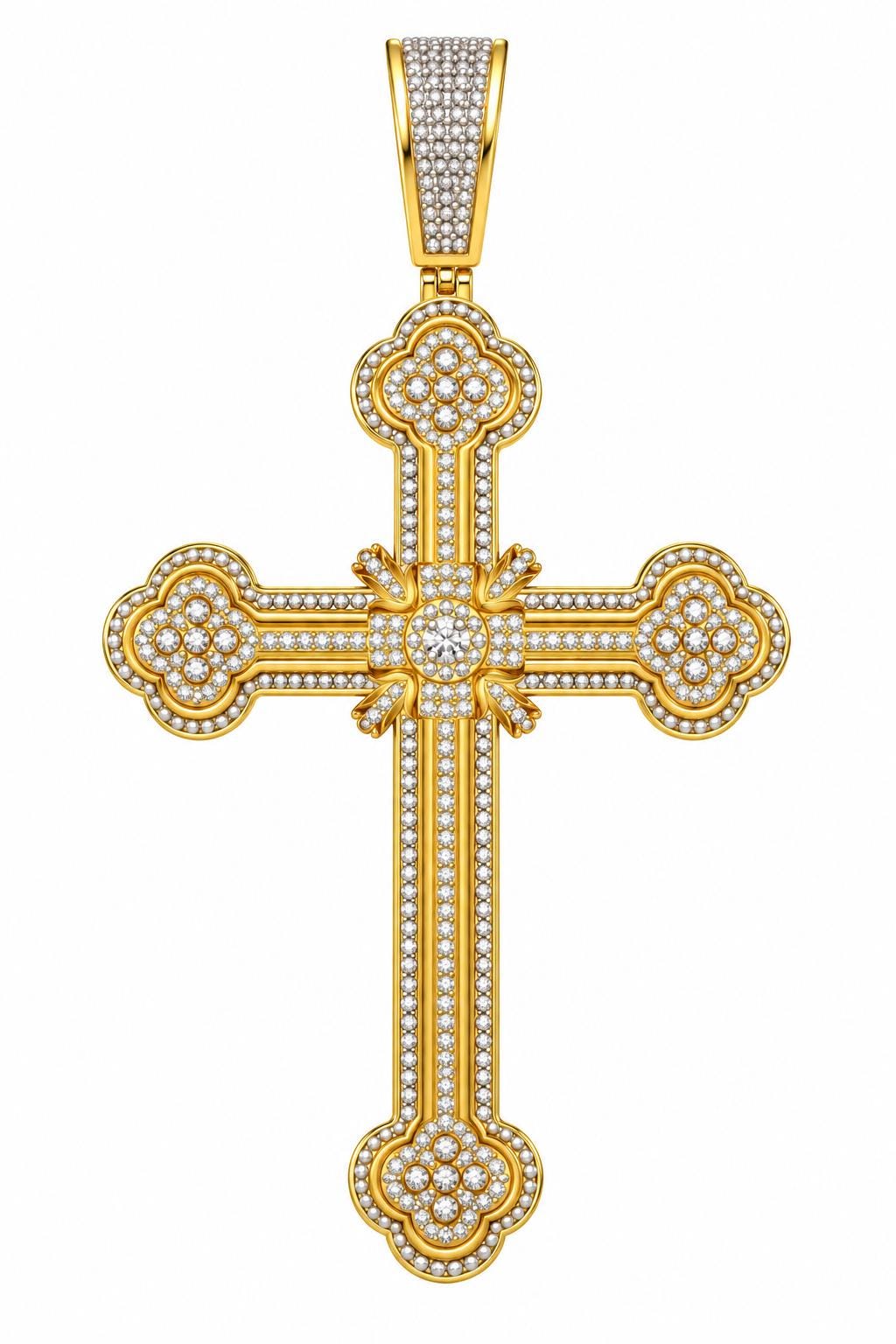 Clover Cross Pendant, view 2
