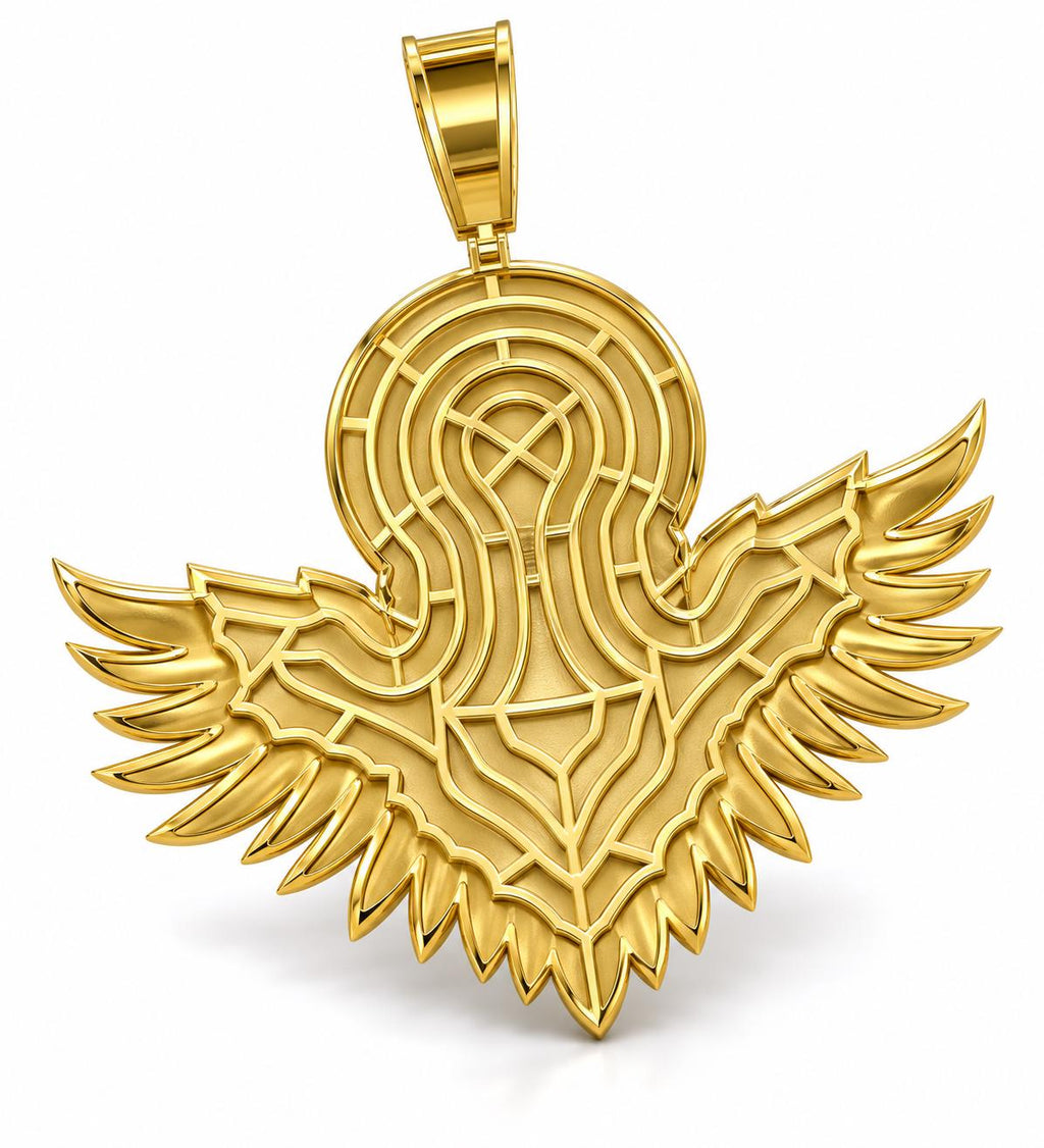 Winged Jesus Bust Pendant, view 3