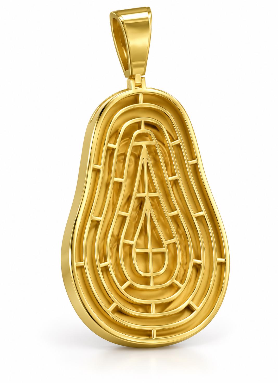 Pear Jesus Bust Pendant, view 2