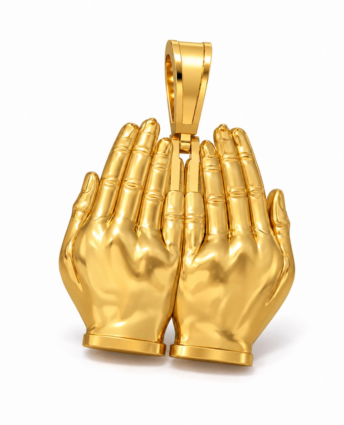 Jesus Prayer & Last Supper Hands Pendant, Optional Engraving, view 4