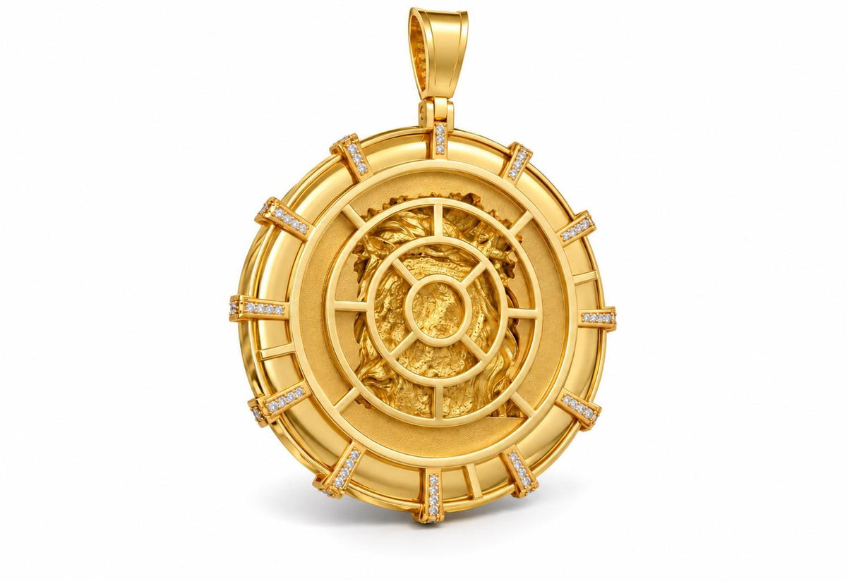 Round Jesus Crown Pendant, view 3