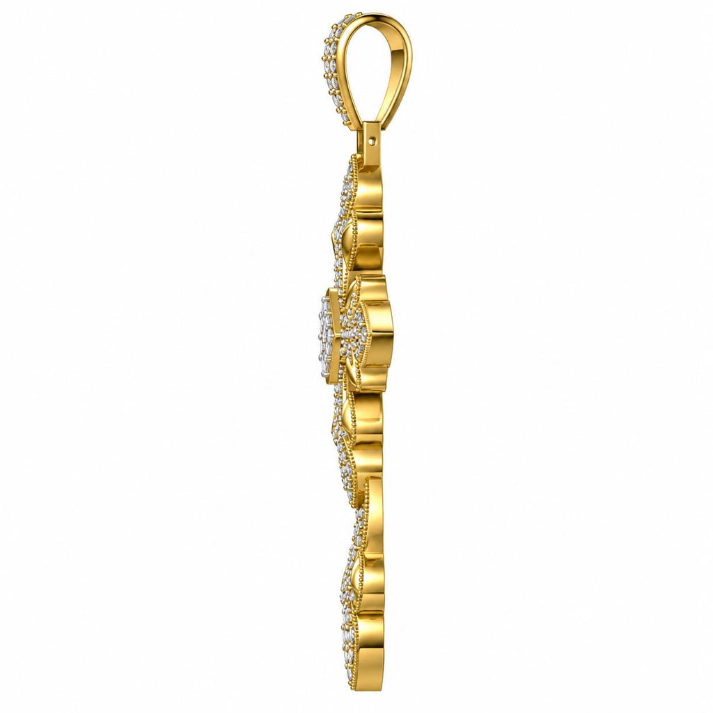 Ornate Fleur Cross Pendant, view 4