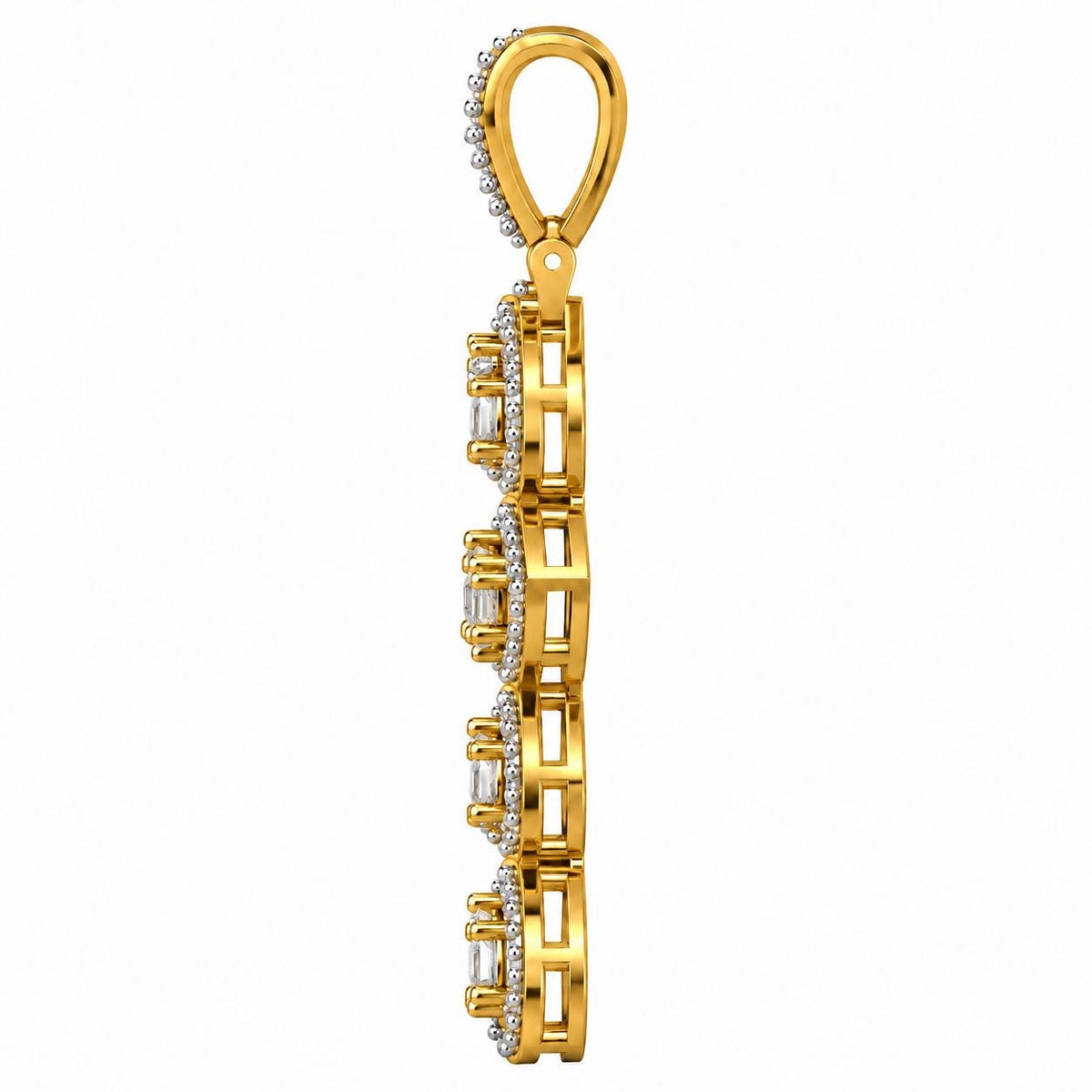 Pear Halo Cross Pendant, view 4