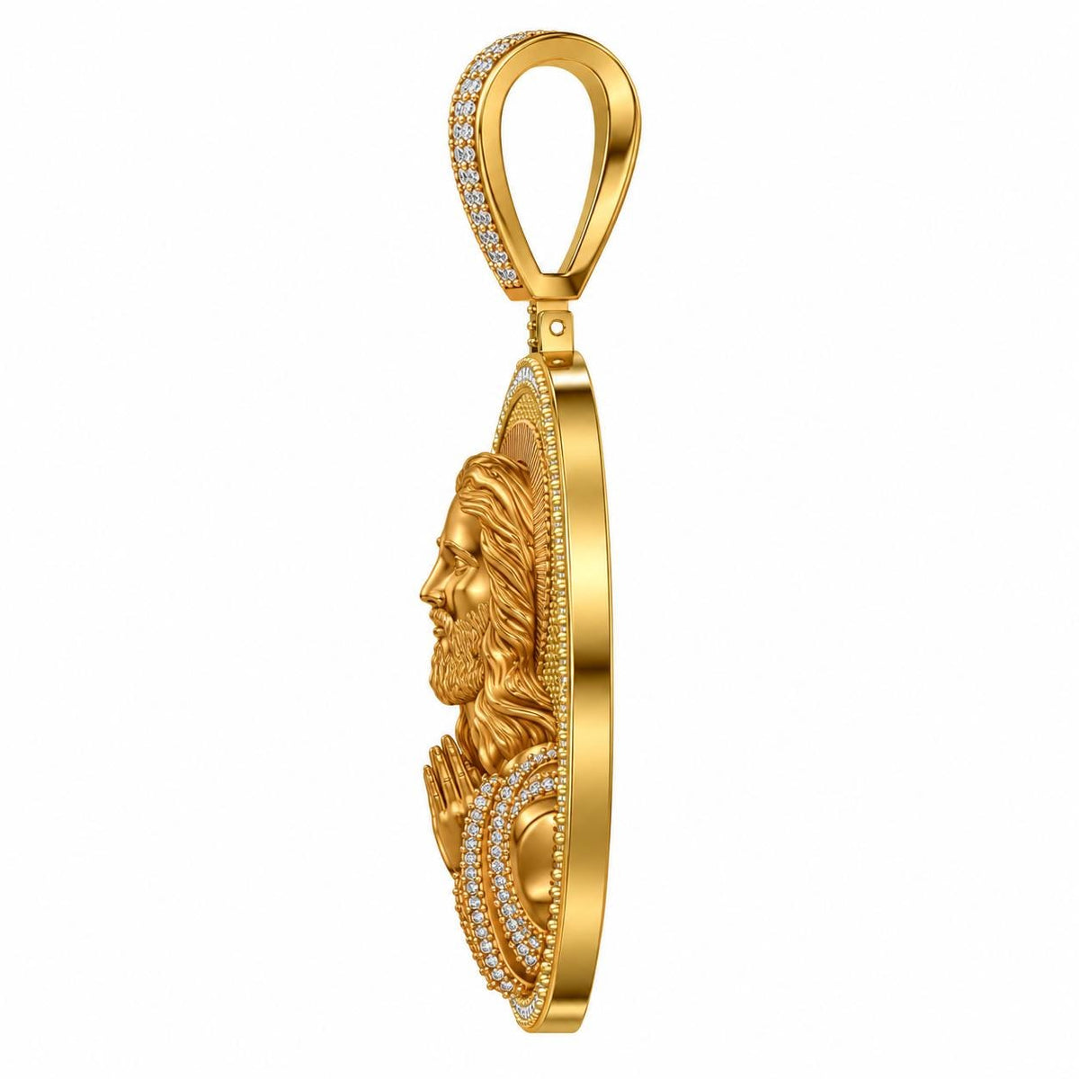 Praying Jesus Medallion Pendant, view 4