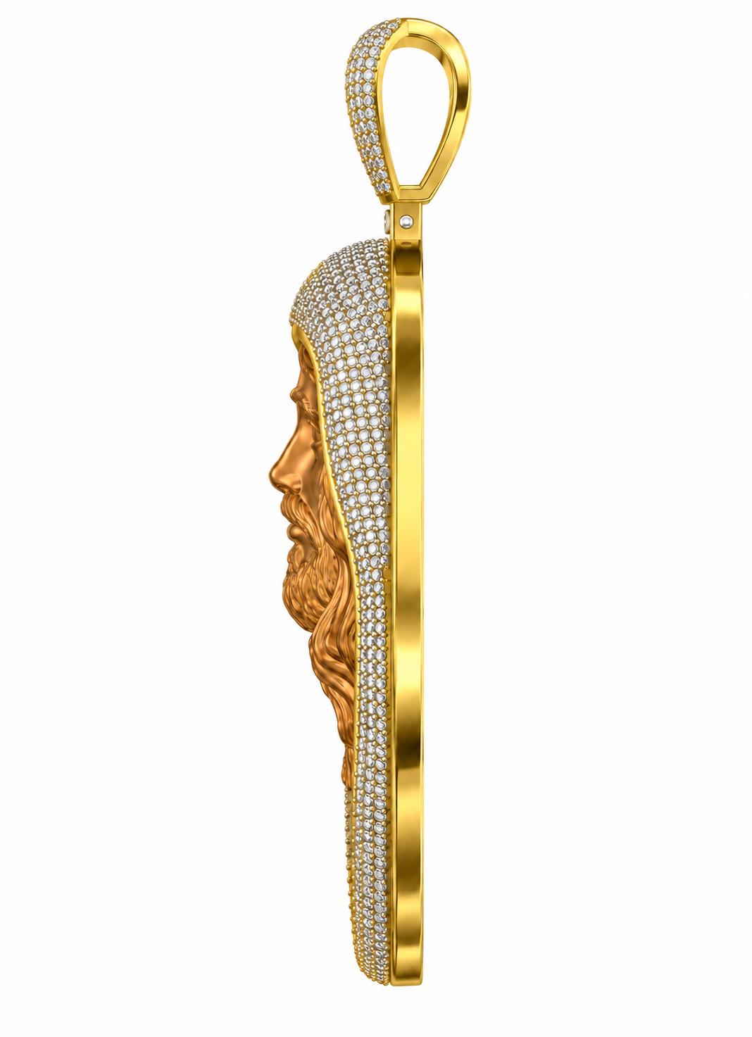 Pear Jesus Bust Pendant, view 4