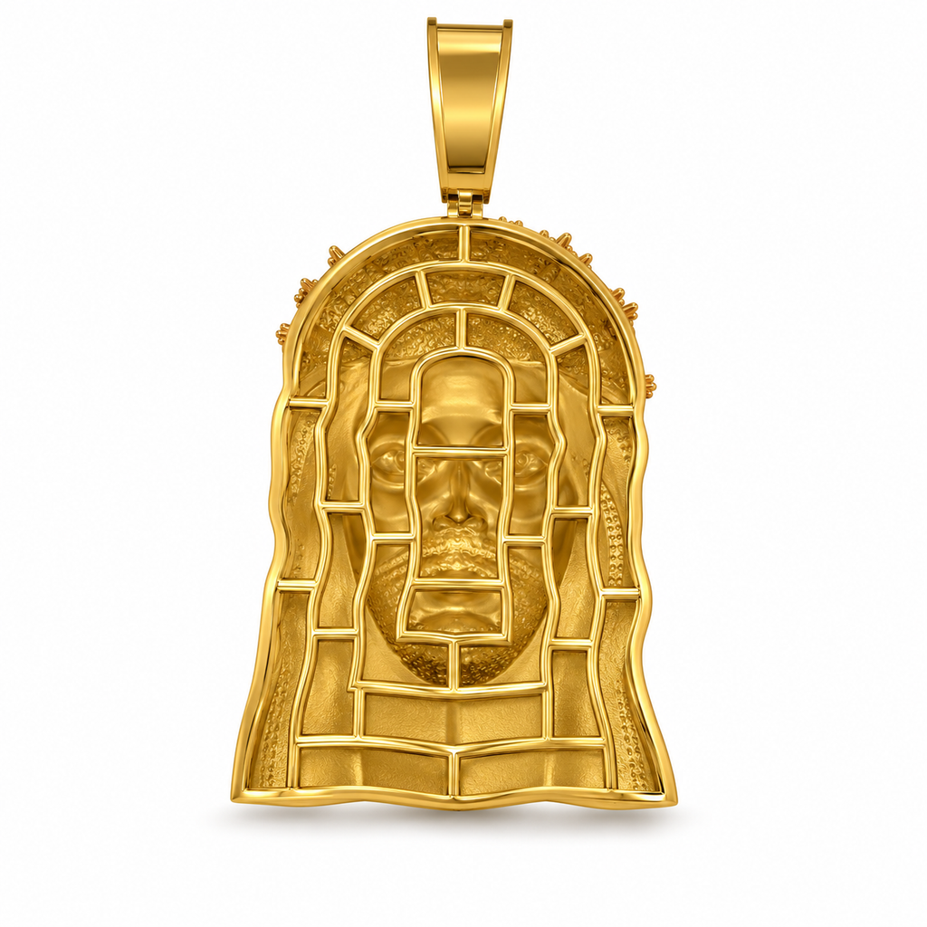 Jesus Face Crown of Thorns Pendant, view 4