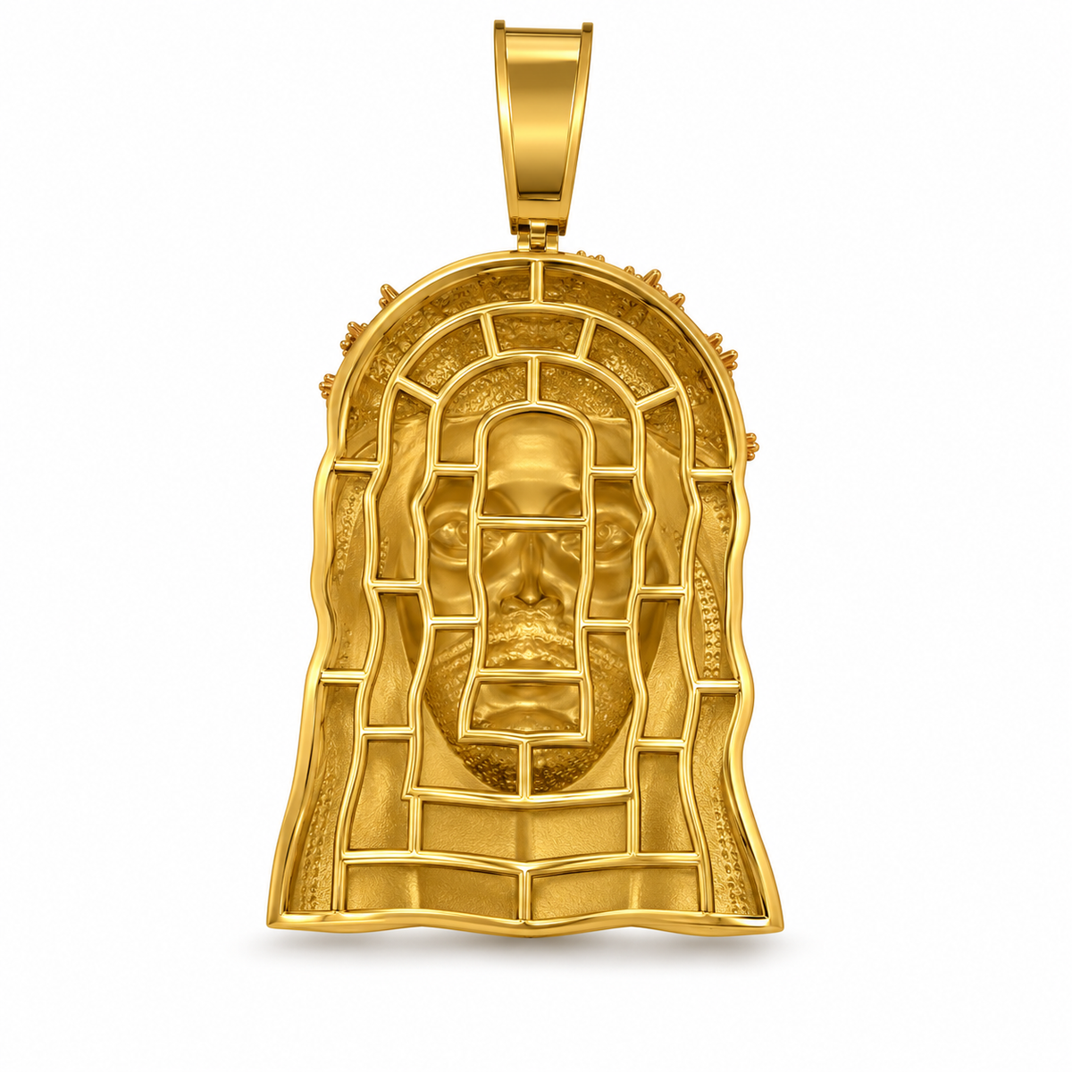Jesus Face Crown of Thorns Pendant, view 4